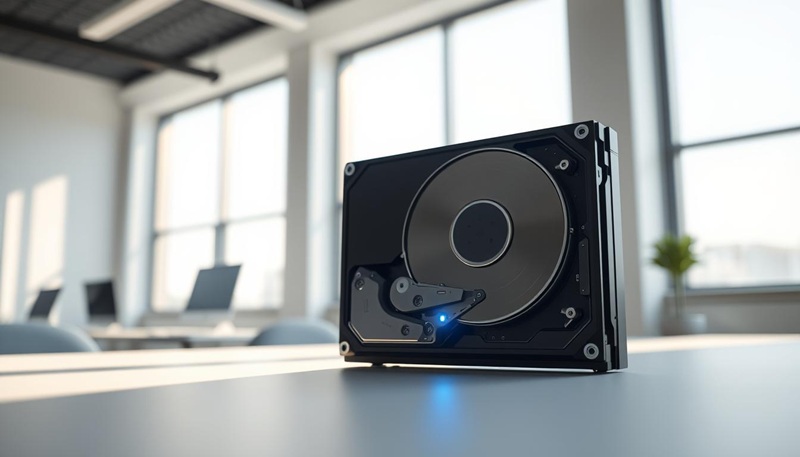 External hard drive on office table