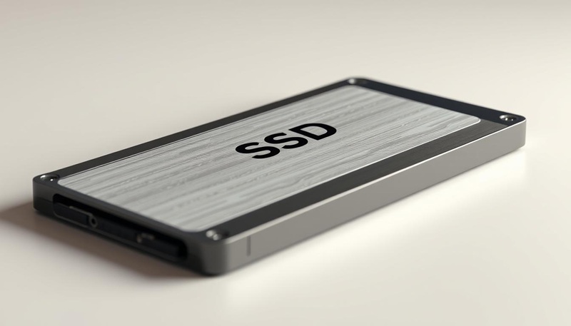 Sleek SSD with metallic finish.